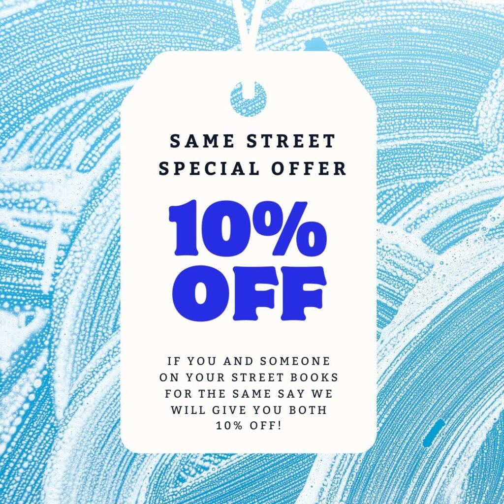 Melbourne Window Solutions street deal 10% special offer. If you and someone who lives on the same street book for the same day we will give you 10% off.